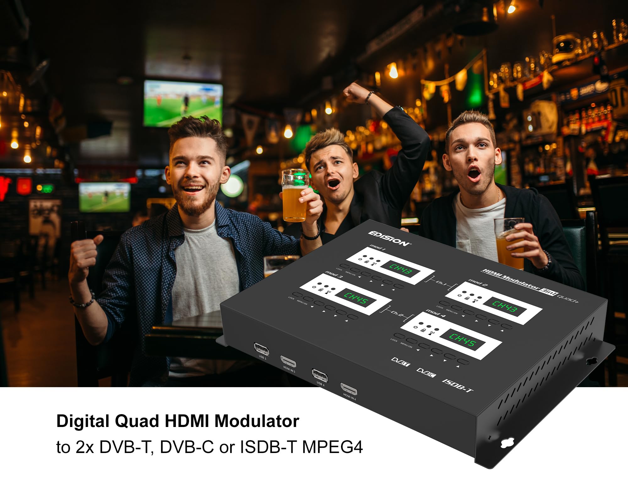 edision-hdmi-modulator-3in1-quad-4x-hdmi-auf-dvb-t-dvb-c-isdb-t-full-hd image 2