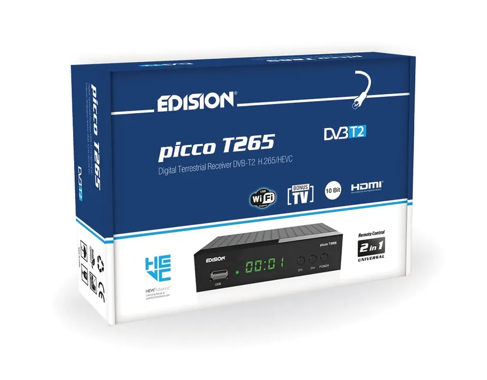 edision-picco-t265-full-hd-h-265-hevc-terrestrischer-fta-receiver-dvb-t2 image 1