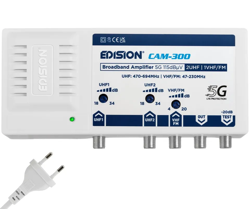 edision-cam-300-mehrbereichsverst-rker-2x-uhf-vhf-fm-18-34db-f-r-dvb-t2-dvb-c-ra image 1