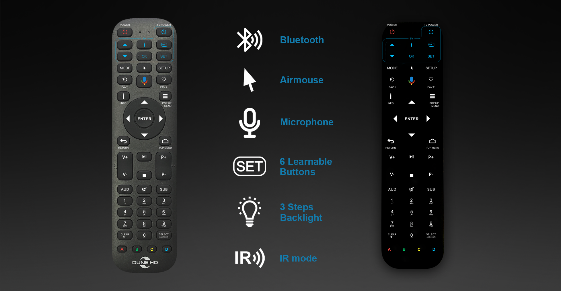 dune-hd-bt-backlit-remote-r4-bluetooth-fernbedienung image 2
