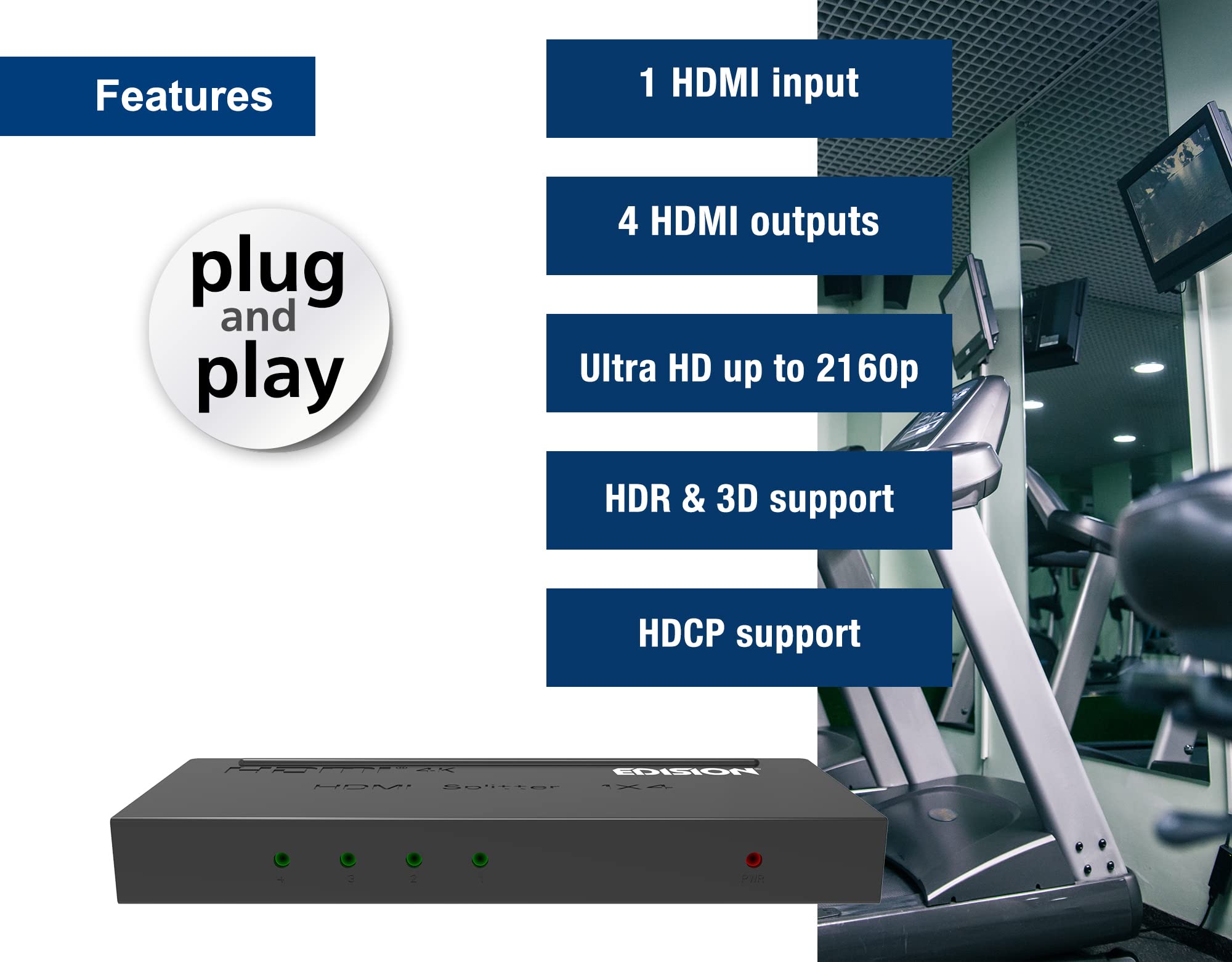 edision-4k-hdmi-splitter-1x8-verteiler-ultra-hd-2160p-cec-hdcp-3d-ready image 2