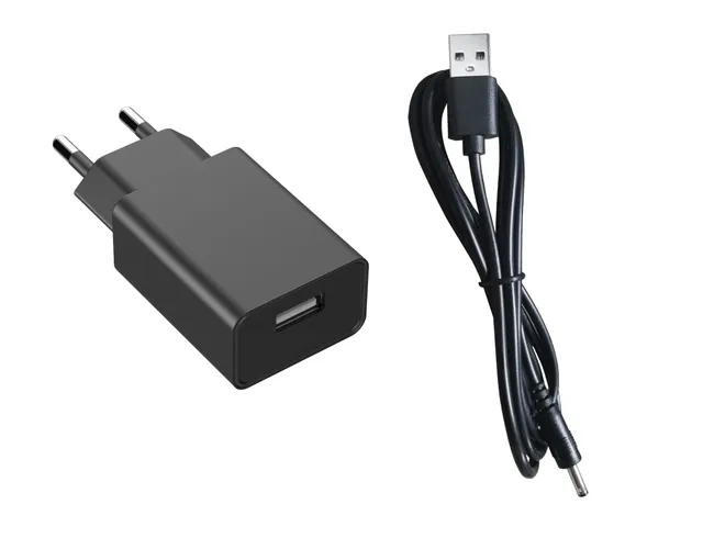 edision-netzteil-2in1-usb-type-5v-1-0a-2pin-eu-universal-schwarz image 1