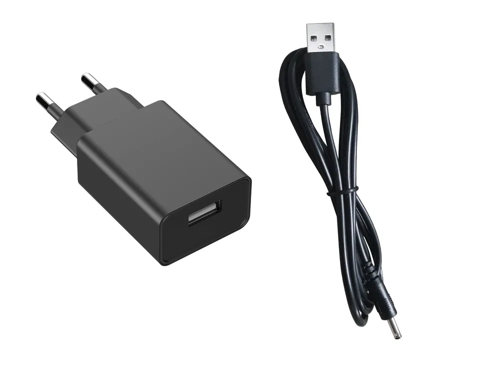 edision-netzteil-2in1-usb-type-5v-1-0a-2pin-eu-universal-schwarz image 1