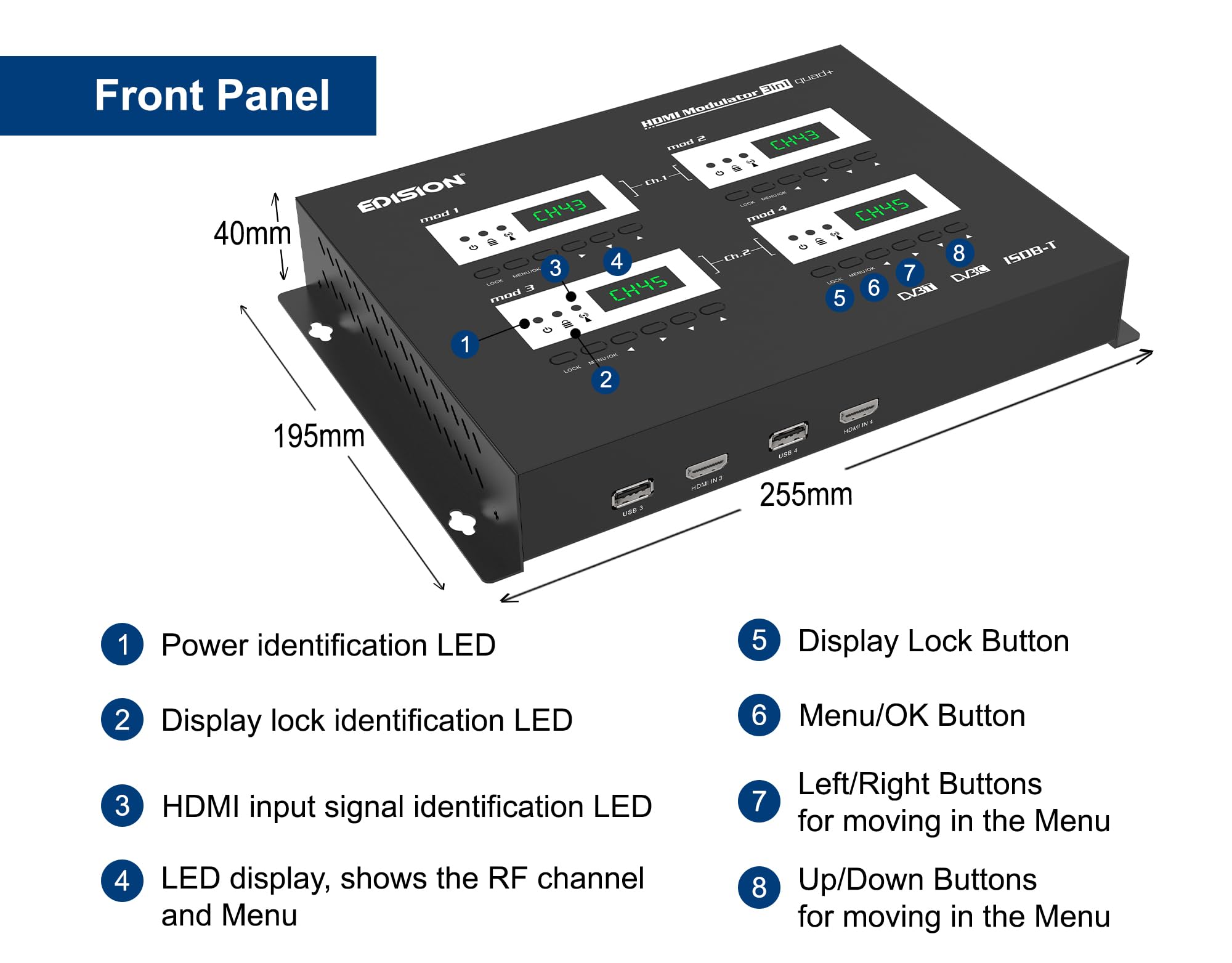 edision-hdmi-modulator-3in1-quad-4x-hdmi-auf-dvb-t-dvb-c-isdb-t-full-hd image 3