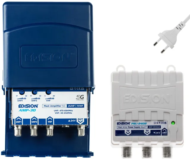edision-mak-300-kit-mastverst-rker-2x-uhf-vhf-fm-mit-5g-lte-filter-24v-netzteil image 1