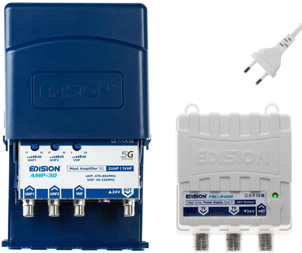 edision-mak-300-kit-mastverst-rker-2x-uhf-vhf-fm-mit-5g-lte-filter-24v-netzteil image 1