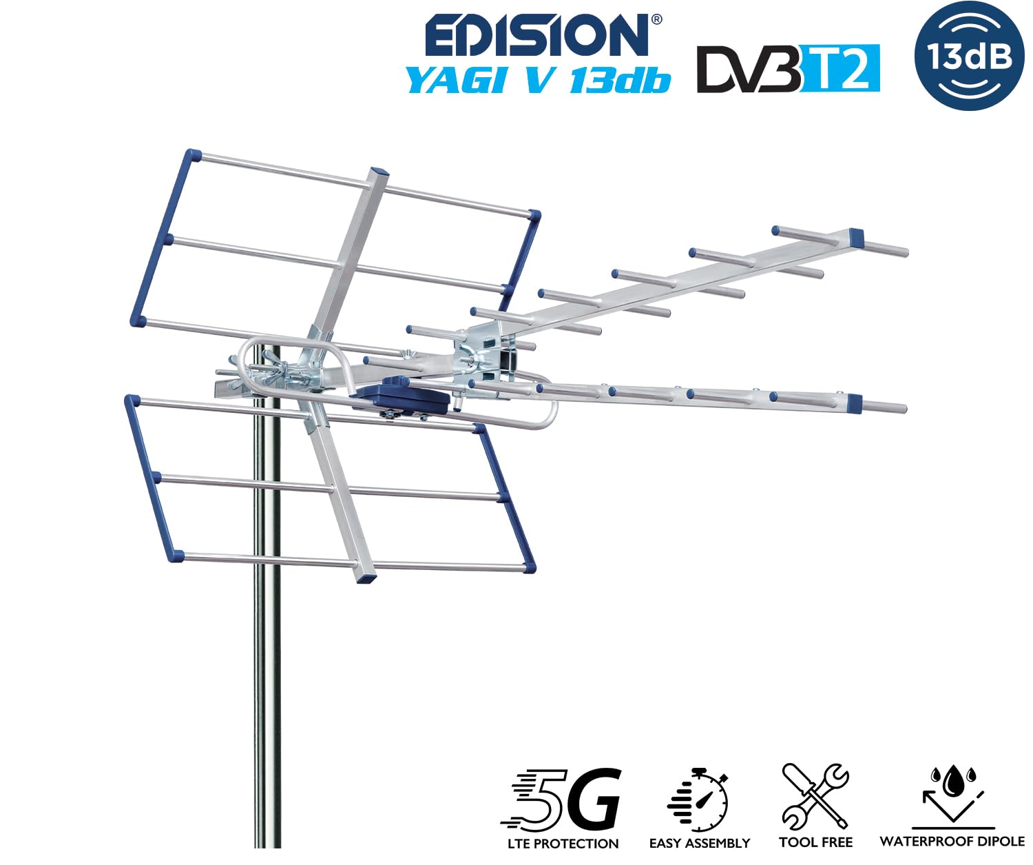 edision-yagi-v-13db-uhf-au-enantenne-terrestrisch-21-48-mit-5g-lte-filter image 2