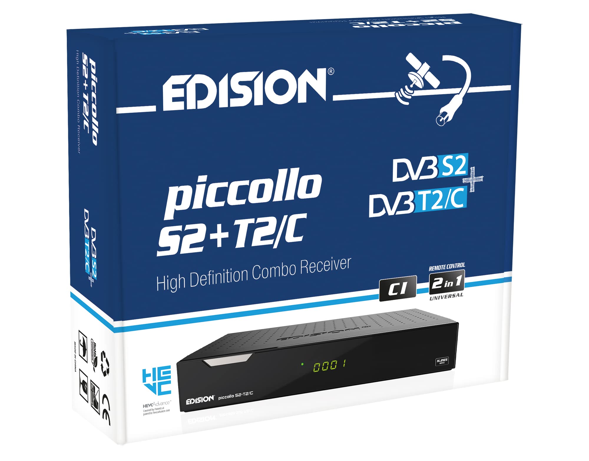 edision-piccollo-s2-t2-c-combo-hd-receiver-h-265-dvb-s2-dvb-t2-dvb-c image 1